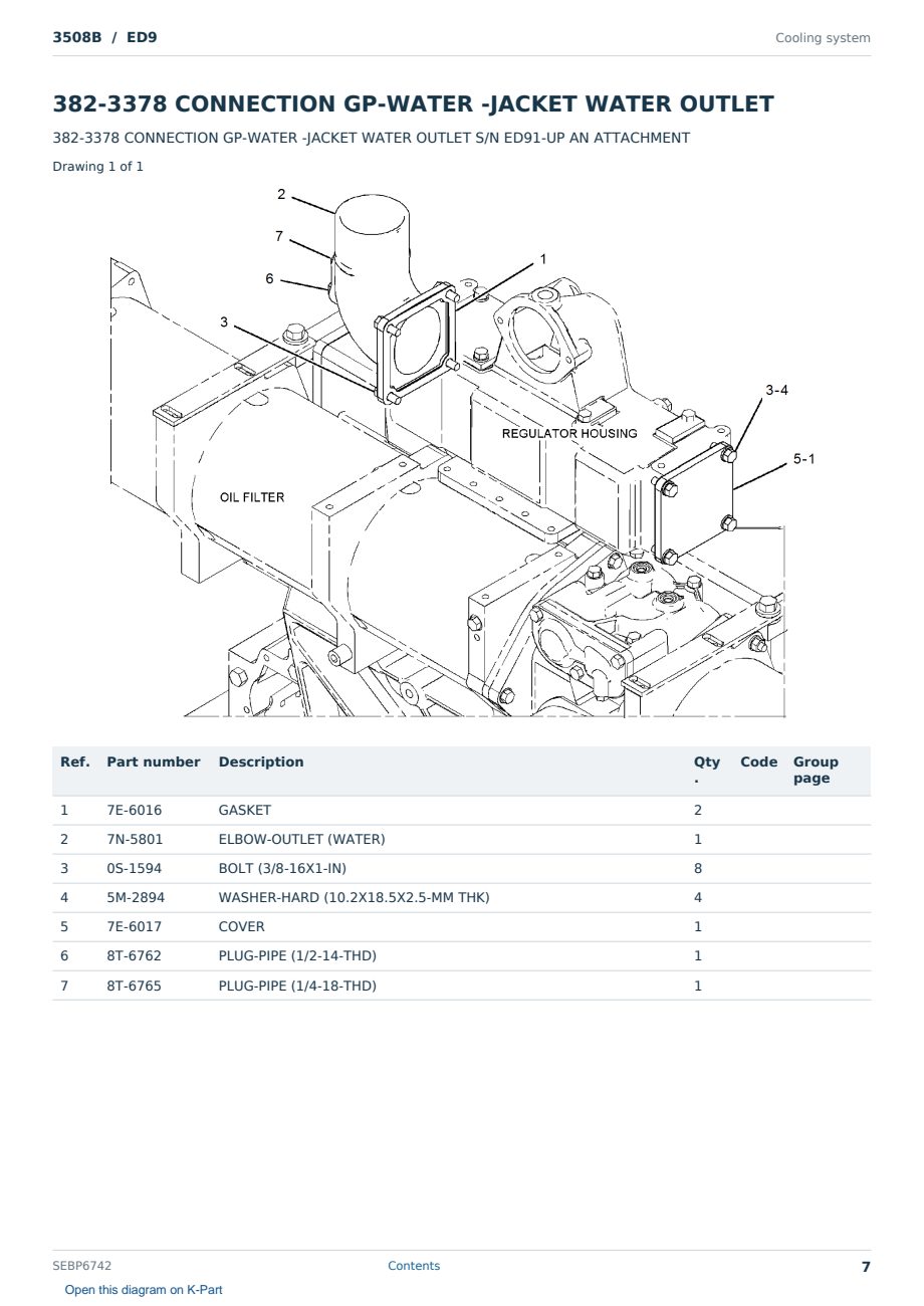 Caterpillar 3508B S/N ED9 Partsbook SEBP6742 (English) - sample page 7 of 10 Caterpillar 3508B S/N ED9 Partsbook SEBP6742 (English) - sample page 7 of 10