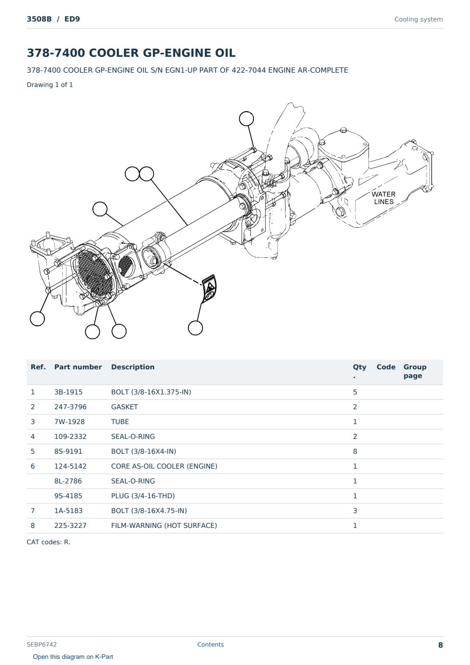 Caterpillar 3508B S/N ED9 Partsbook SEBP6742 (English) - sample page 8 of 10 Caterpillar 3508B S/N ED9 Partsbook SEBP6742 (English) - sample page 8 of 10