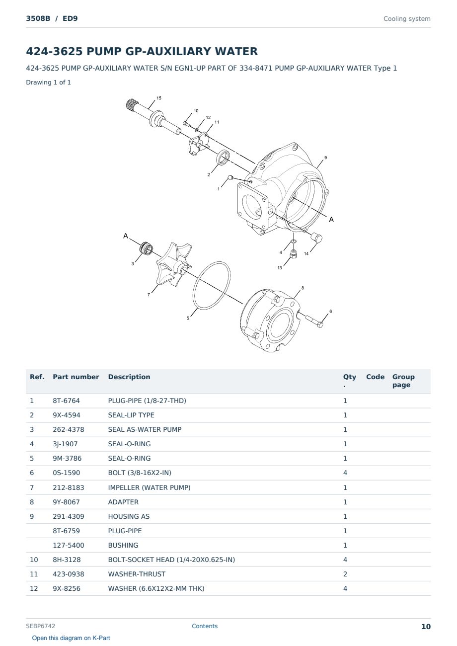 Caterpillar 3508B S/N ED9 Partsbook SEBP6742 (English) - sample page 10 of 10 Caterpillar 3508B S/N ED9 Partsbook SEBP6742 (English) - sample page 10 of 10