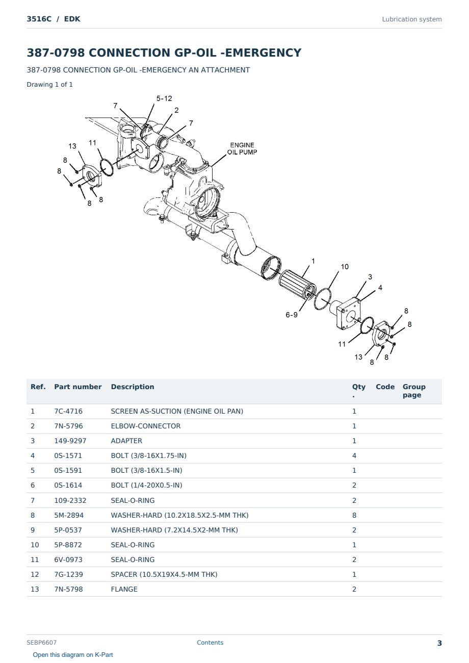 Caterpillar 3516C S/N EDK Partsbook SEBP6607 (English) - sample page 3 of 10 Caterpillar 3516C S/N EDK Partsbook SEBP6607 (English) - sample page 3 of 10
