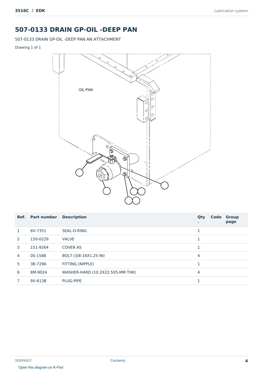 Caterpillar 3516C S/N EDK Partsbook SEBP6607 (English) - sample page 4 of 10 Caterpillar 3516C S/N EDK Partsbook SEBP6607 (English) - sample page 4 of 10