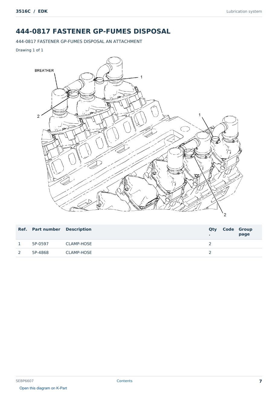 Caterpillar 3516C S/N EDK Partsbook SEBP6607 (English) - sample page 7 of 10 Caterpillar 3516C S/N EDK Partsbook SEBP6607 (English) - sample page 7 of 10