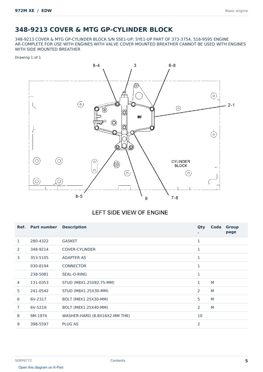 Caterpillar 972M XE S/N EDW Partsbook SEBP6772 (English) - sample page 5 of 10 Caterpillar 972M XE S/N EDW Partsbook SEBP6772 (English) - sample page 5 of 10