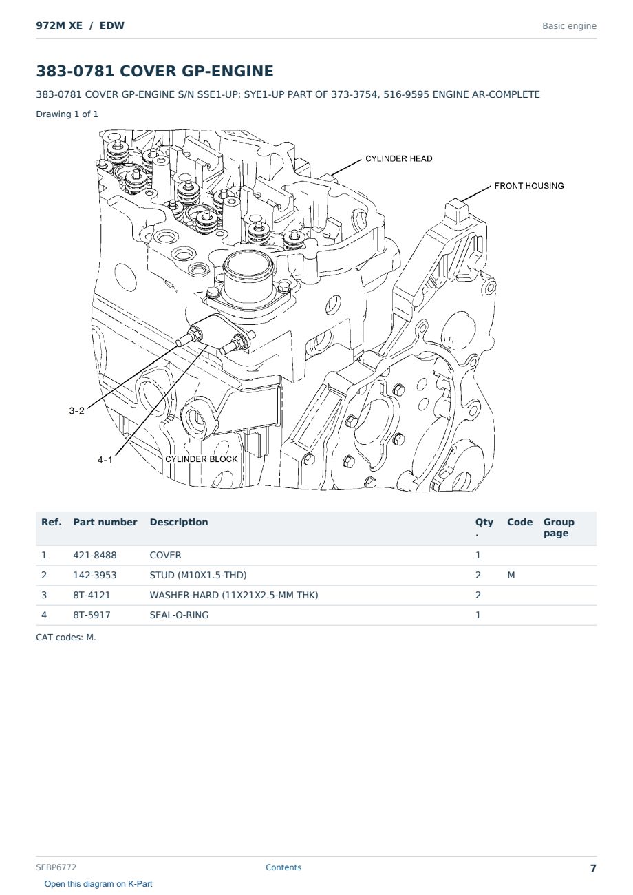 Caterpillar 972M XE S/N EDW Partsbook SEBP6772 (English) - sample page 7 of 10 Caterpillar 972M XE S/N EDW Partsbook SEBP6772 (English) - sample page 7 of 10