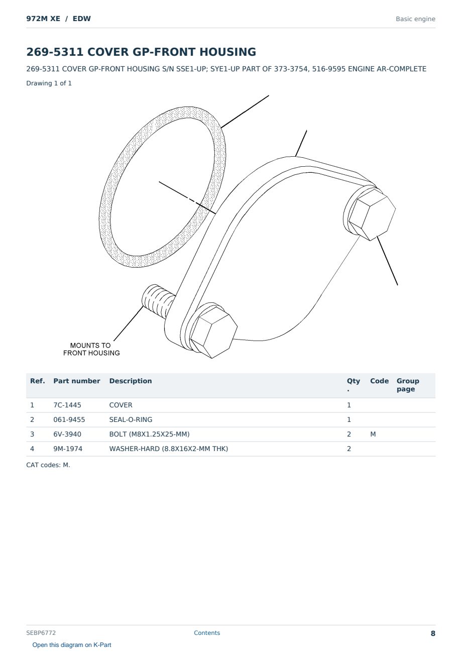 Caterpillar 972M XE S/N EDW Partsbook SEBP6772 (English) - sample page 8 of 10 Caterpillar 972M XE S/N EDW Partsbook SEBP6772 (English) - sample page 8 of 10