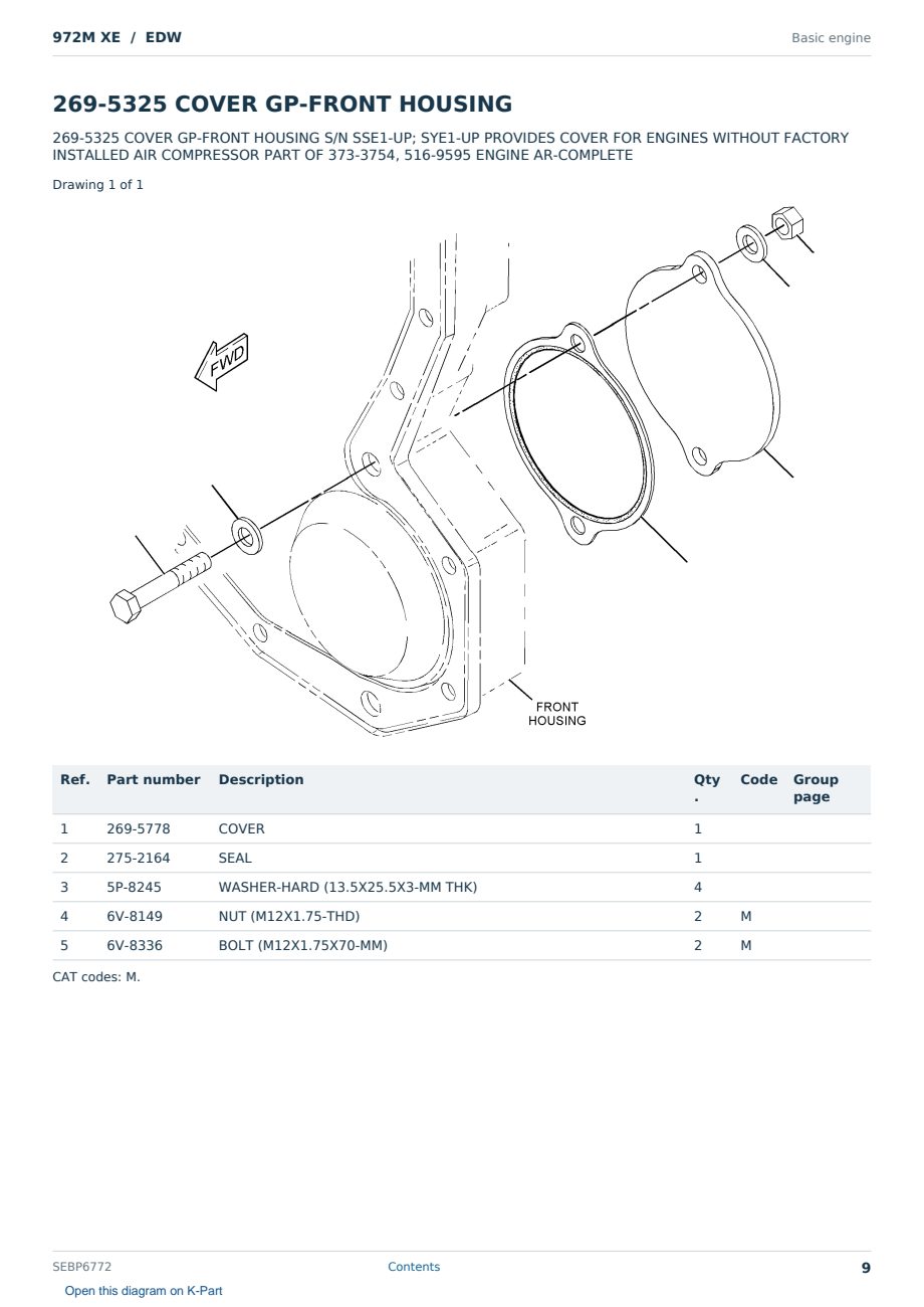 Caterpillar 972M XE S/N EDW Partsbook SEBP6772 (English) - sample page 9 of 10 Caterpillar 972M XE S/N EDW Partsbook SEBP6772 (English) - sample page 9 of 10