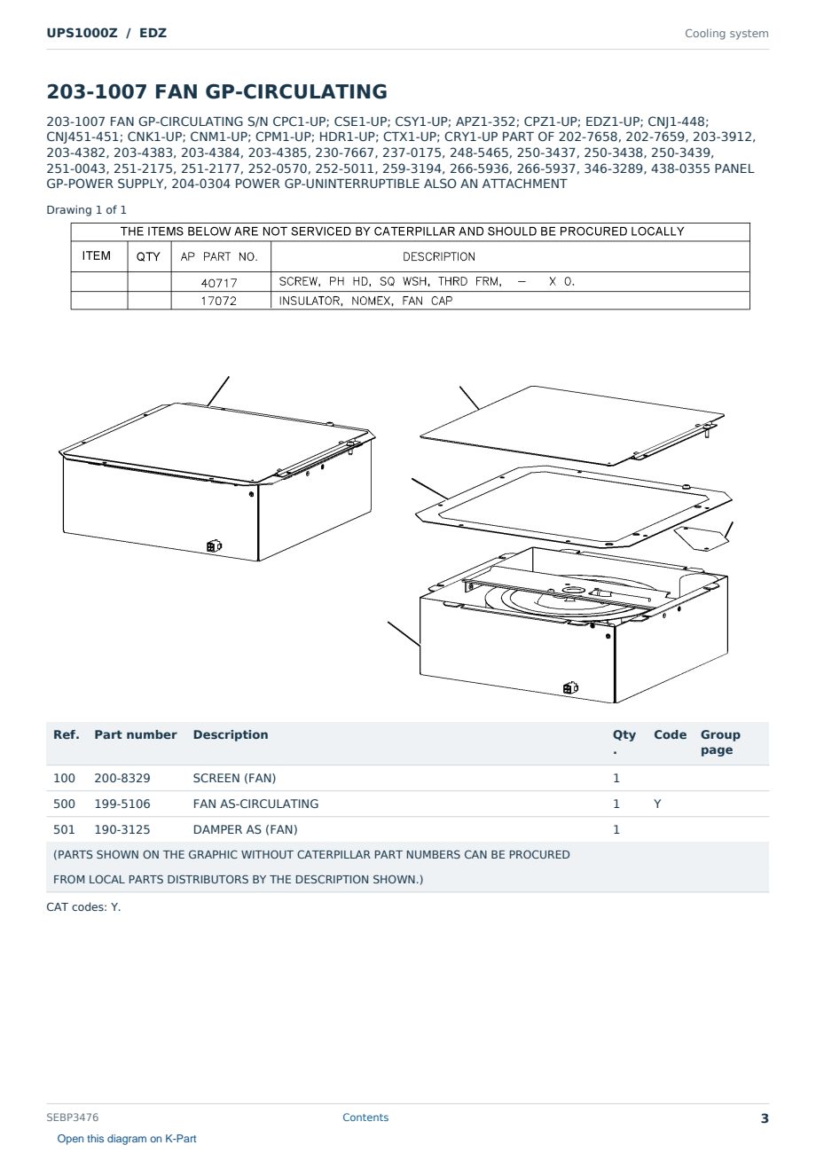 Caterpillar UPS1000Z S/N EDZ Partsbook SEBP3476 (English) - sample page 3 of 10 Caterpillar UPS1000Z S/N EDZ Partsbook SEBP3476 (English) - sample page 3 of 10