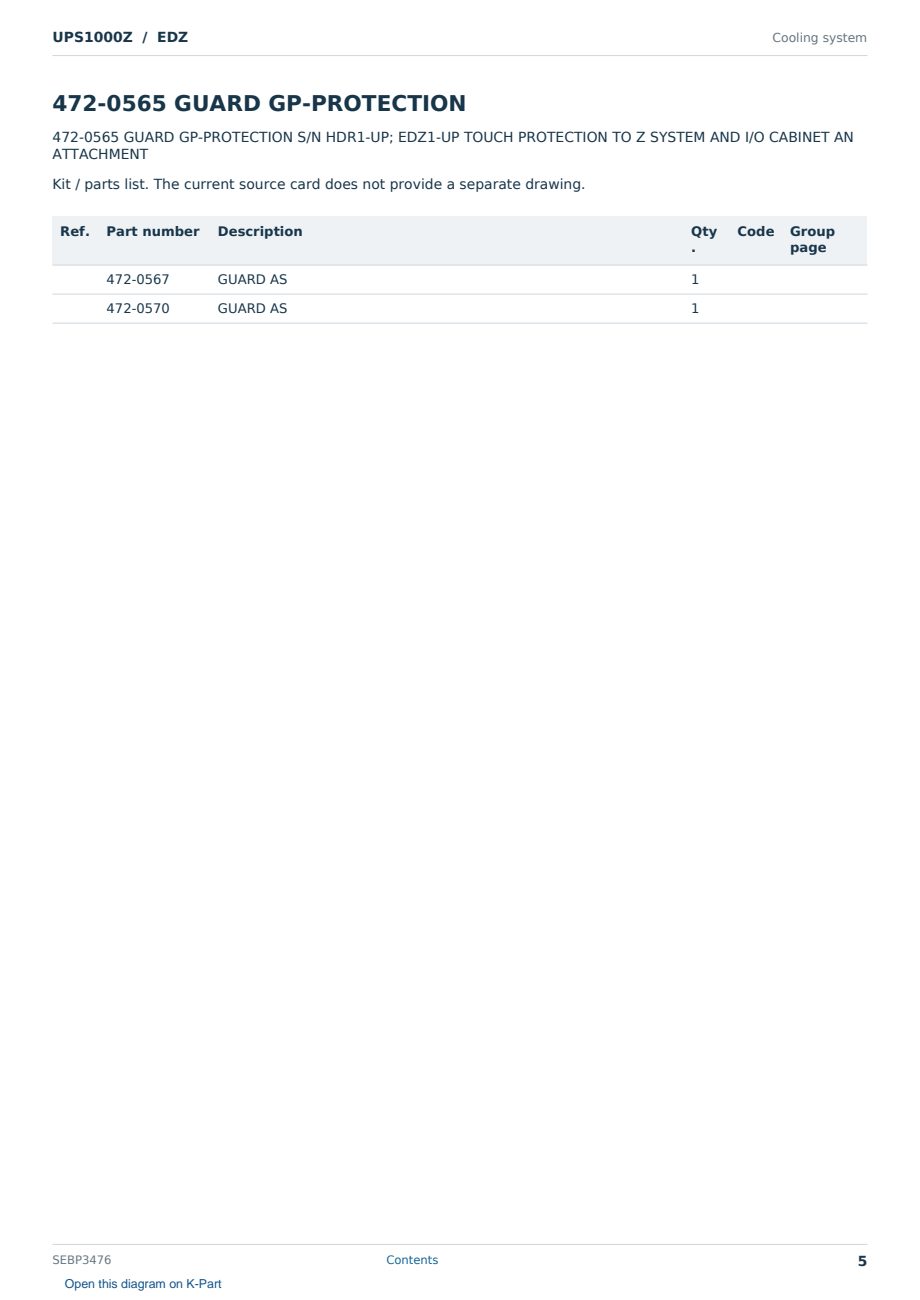 Caterpillar UPS1000Z S/N EDZ Partsbook SEBP3476 (English) - sample page 5 of 10 Caterpillar UPS1000Z S/N EDZ Partsbook SEBP3476 (English) - sample page 5 of 10