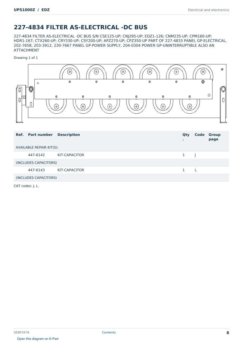 Caterpillar UPS1000Z S/N EDZ Partsbook SEBP3476 (English) - sample page 8 of 10 Caterpillar UPS1000Z S/N EDZ Partsbook SEBP3476 (English) - sample page 8 of 10