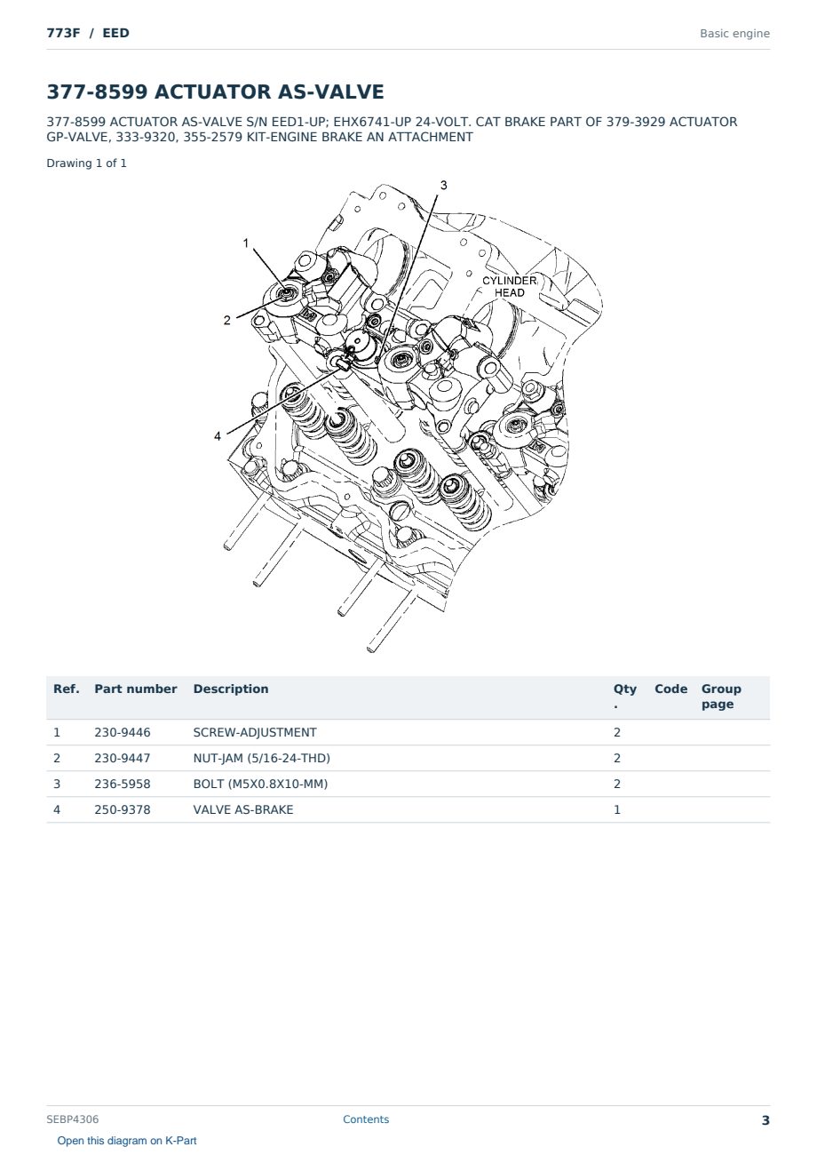 Caterpillar 773F S/N EED Partsbook SEBP4306 (English) - sample page 3 of 10 Caterpillar 773F S/N EED Partsbook SEBP4306 (English) - sample page 3 of 10