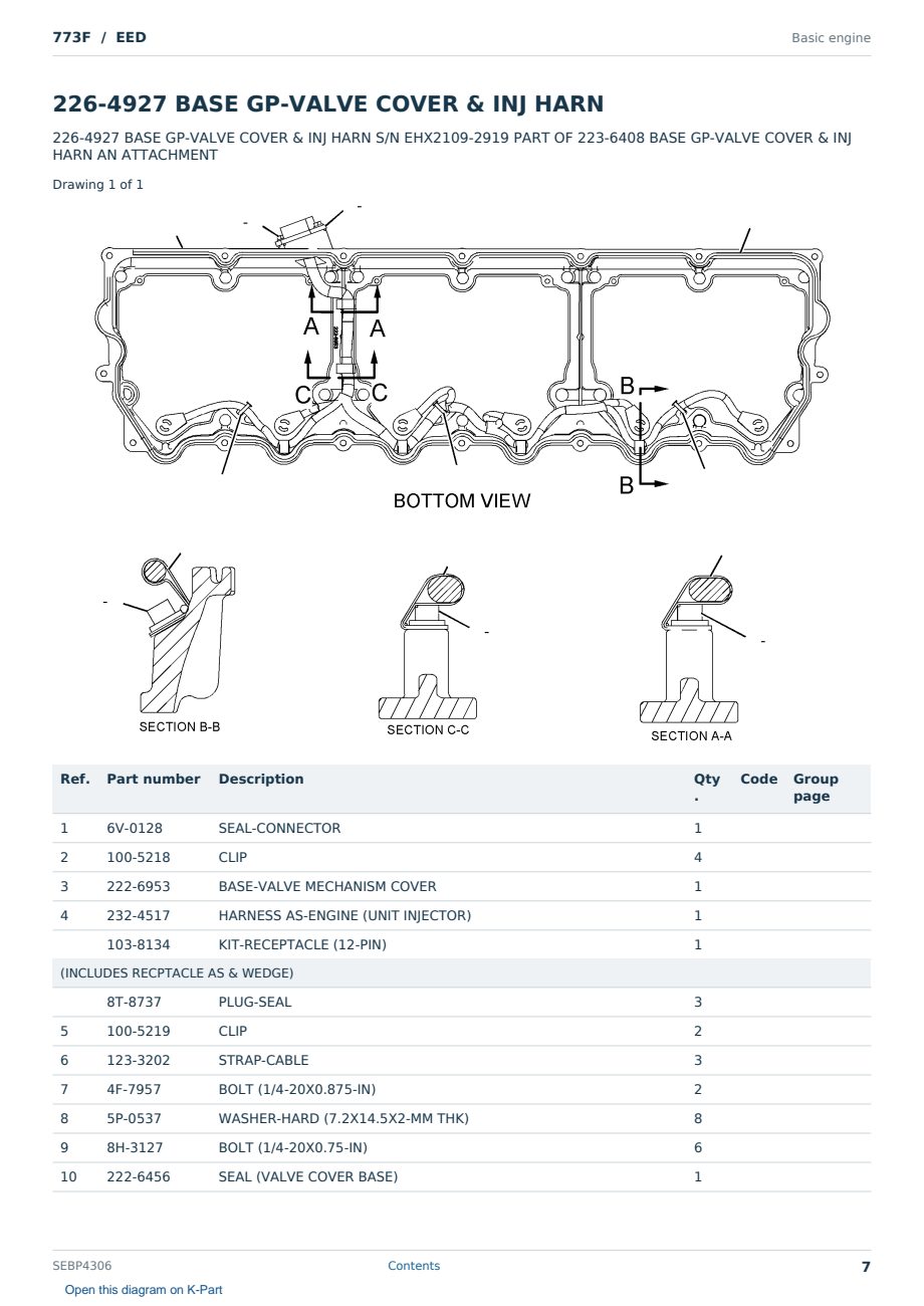 Caterpillar 773F S/N EED Partsbook SEBP4306 (English) - sample page 7 of 10 Caterpillar 773F S/N EED Partsbook SEBP4306 (English) - sample page 7 of 10