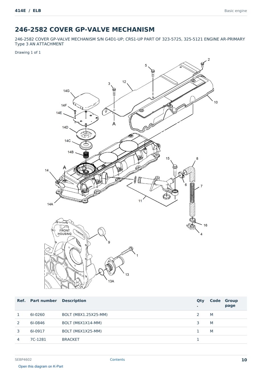 Caterpillar 414E S/N ELB Partsbook SEBP4602 (English) - sample page 10 of 10 Caterpillar 414E S/N ELB Partsbook SEBP4602 (English) - sample page 10 of 10