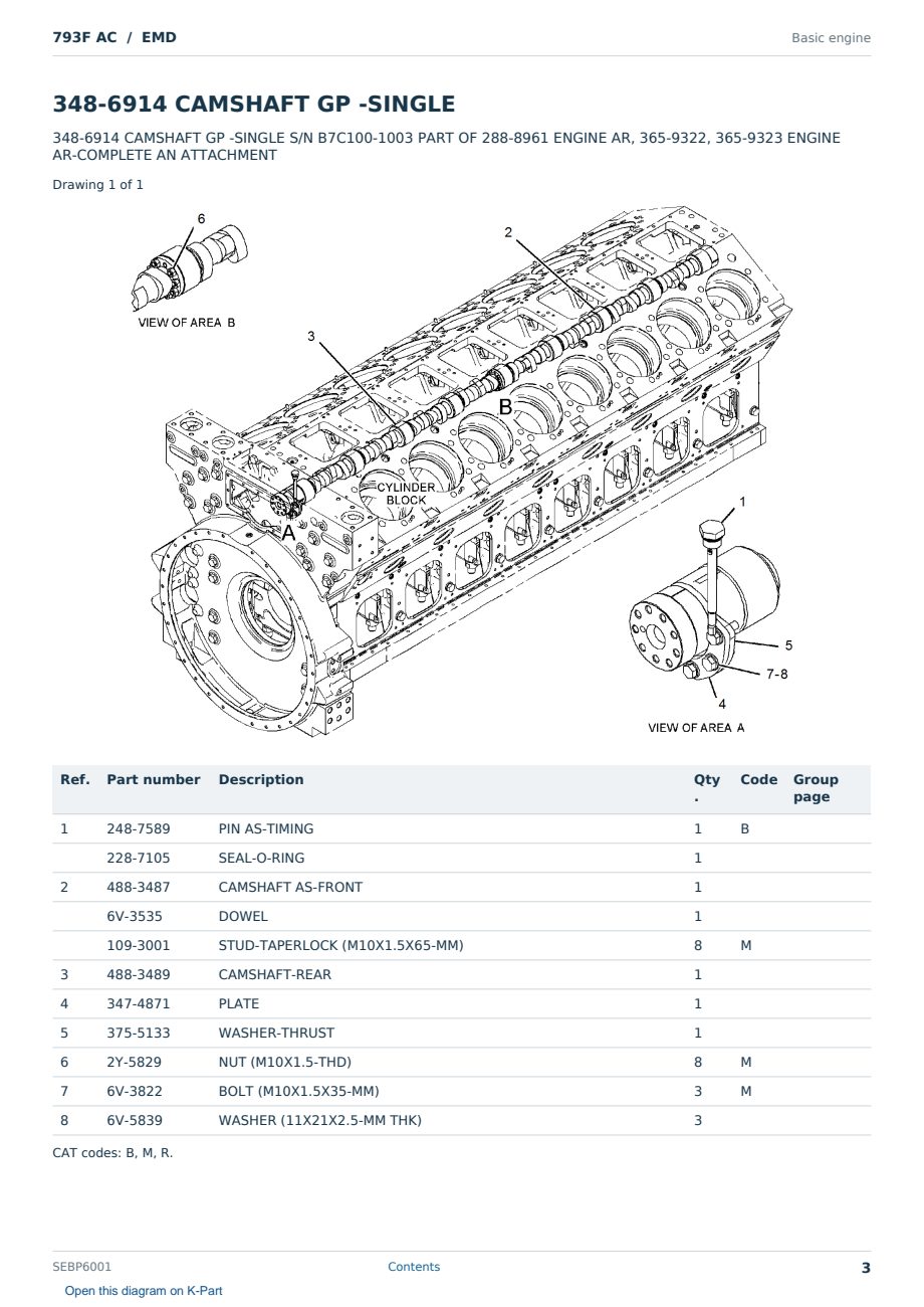 Caterpillar 793F AC S/N EMD Partsbook SEBP6001 (English) - sample page 3 of 10 Caterpillar 793F AC S/N EMD Partsbook SEBP6001 (English) - sample page 3 of 10