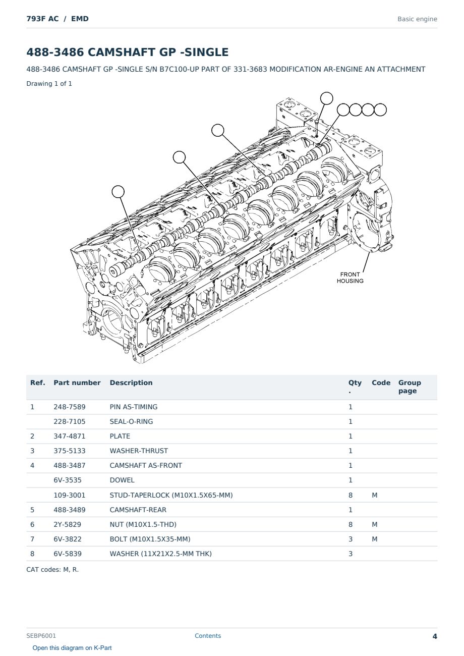 Caterpillar 793F AC S/N EMD Partsbook SEBP6001 (English) - sample page 4 of 10 Caterpillar 793F AC S/N EMD Partsbook SEBP6001 (English) - sample page 4 of 10