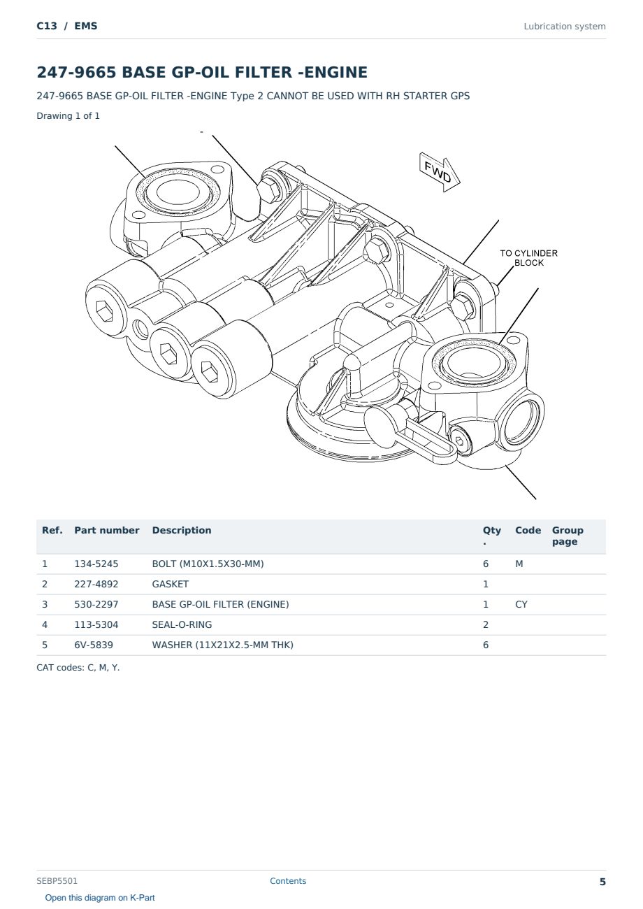 Caterpillar C13 S/N EMS Partsbook SEBP5501 (English) - sample page 5 of 10 Caterpillar C13 S/N EMS Partsbook SEBP5501 (English) - sample page 5 of 10