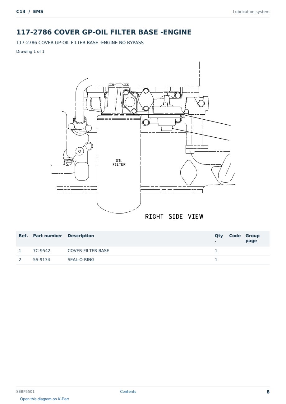Caterpillar C13 S/N EMS Partsbook SEBP5501 (English) - sample page 8 of 10 Caterpillar C13 S/N EMS Partsbook SEBP5501 (English) - sample page 8 of 10