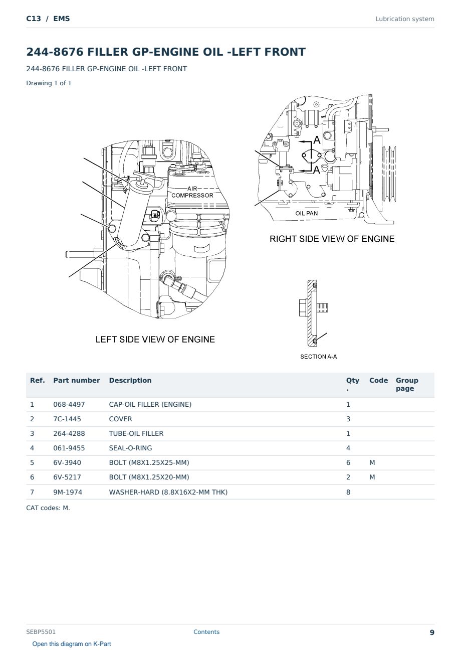 Caterpillar C13 S/N EMS Partsbook SEBP5501 (English) - sample page 9 of 10 Caterpillar C13 S/N EMS Partsbook SEBP5501 (English) - sample page 9 of 10