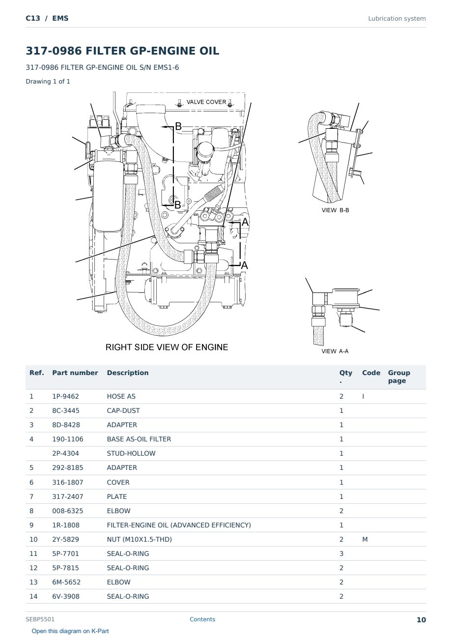 Caterpillar C13 S/N EMS Partsbook SEBP5501 (English) - sample page 10 of 10 Caterpillar C13 S/N EMS Partsbook SEBP5501 (English) - sample page 10 of 10