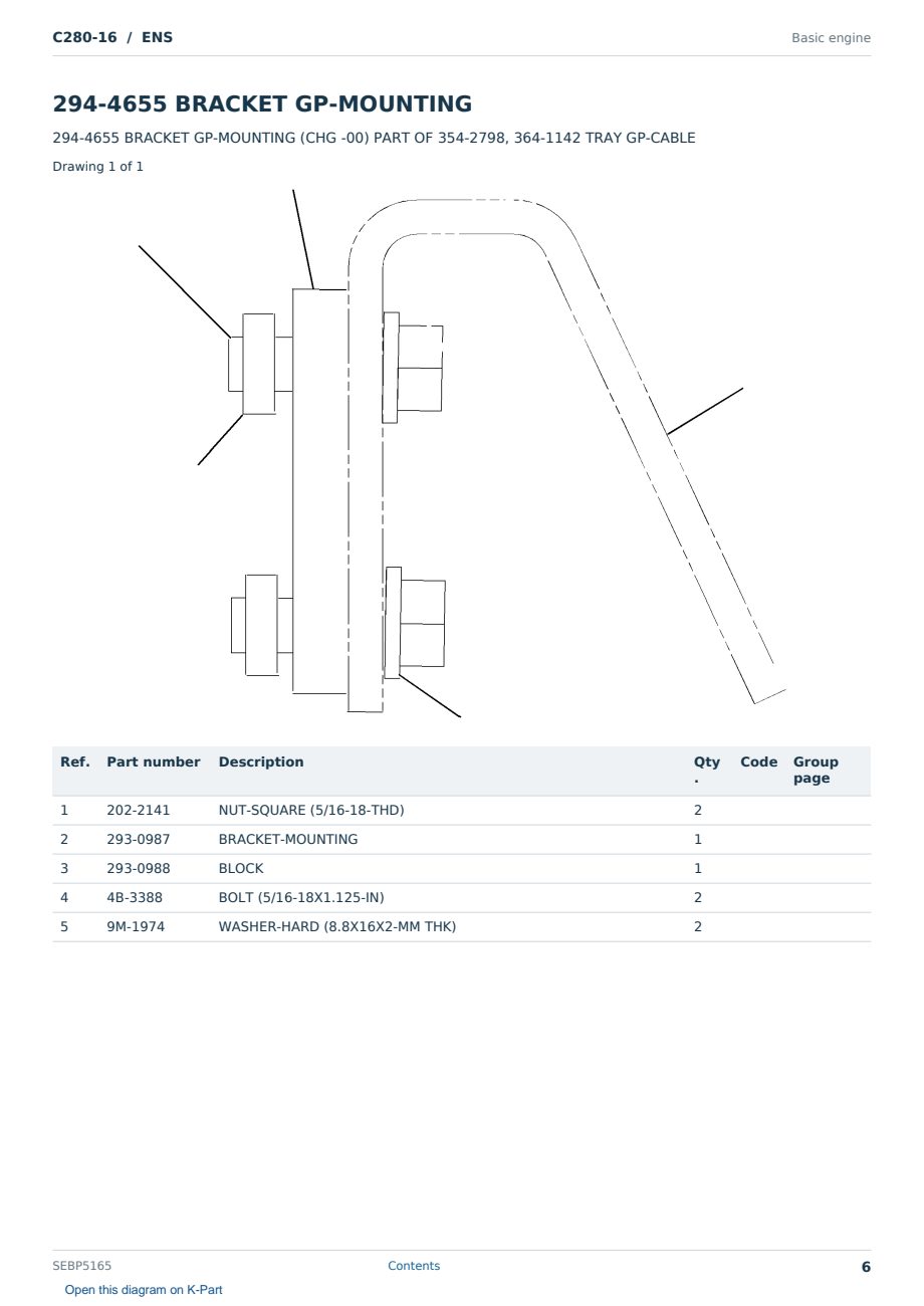 Caterpillar C280-16 S/N ENS Partsbook SEBP5165 (English) - sample page 6 of 10 Caterpillar C280-16 S/N ENS Partsbook SEBP5165 (English) - sample page 6 of 10