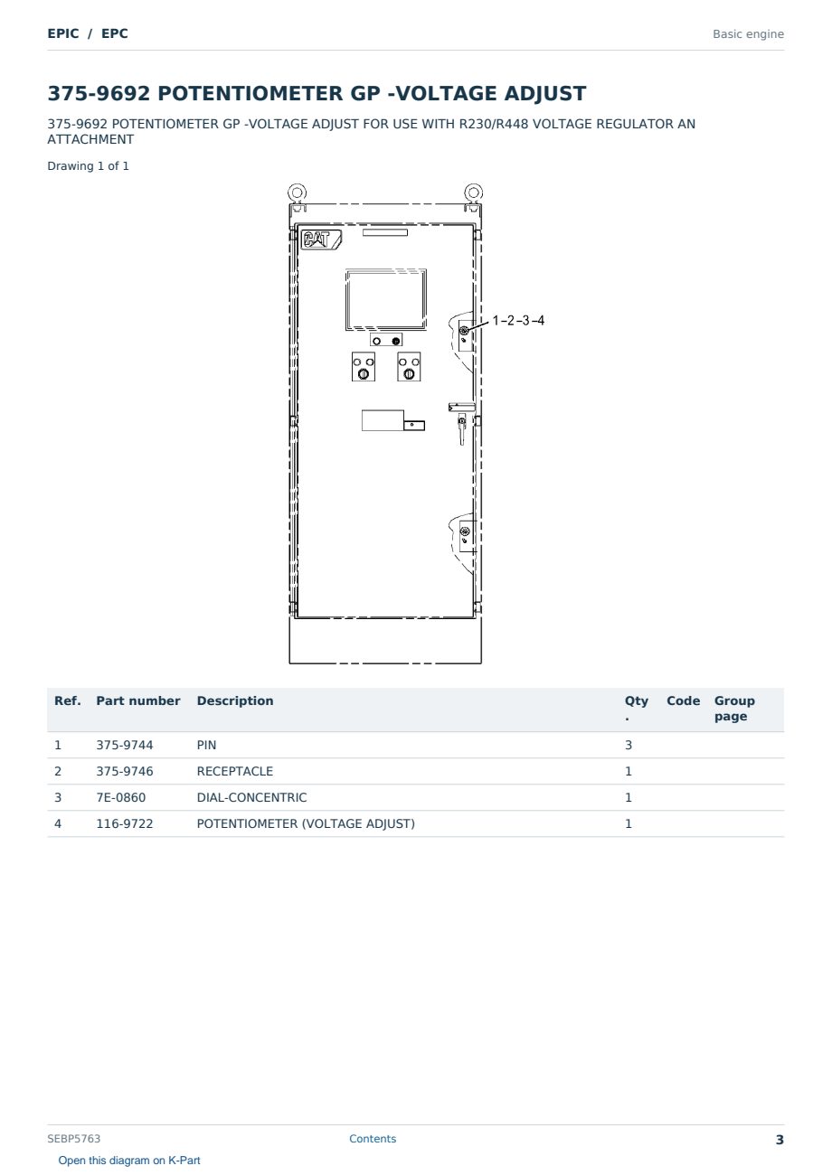 Caterpillar EPIC S/N EPC Partsbook SEBP5763 (English) - sample page 3 of 10 Caterpillar EPIC S/N EPC Partsbook SEBP5763 (English) - sample page 3 of 10
