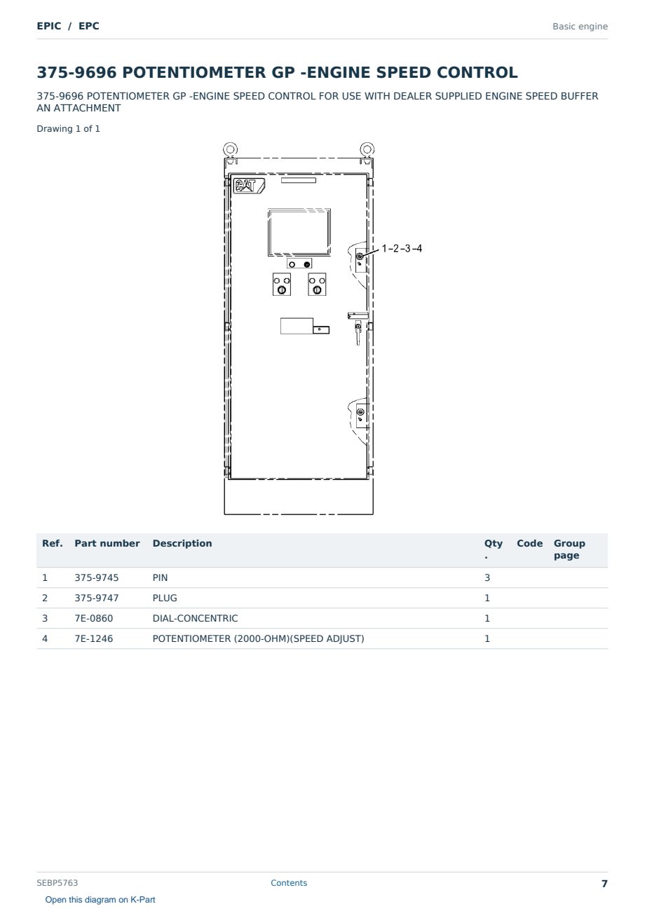 Caterpillar EPIC S/N EPC Partsbook SEBP5763 (English) - sample page 7 of 10 Caterpillar EPIC S/N EPC Partsbook SEBP5763 (English) - sample page 7 of 10