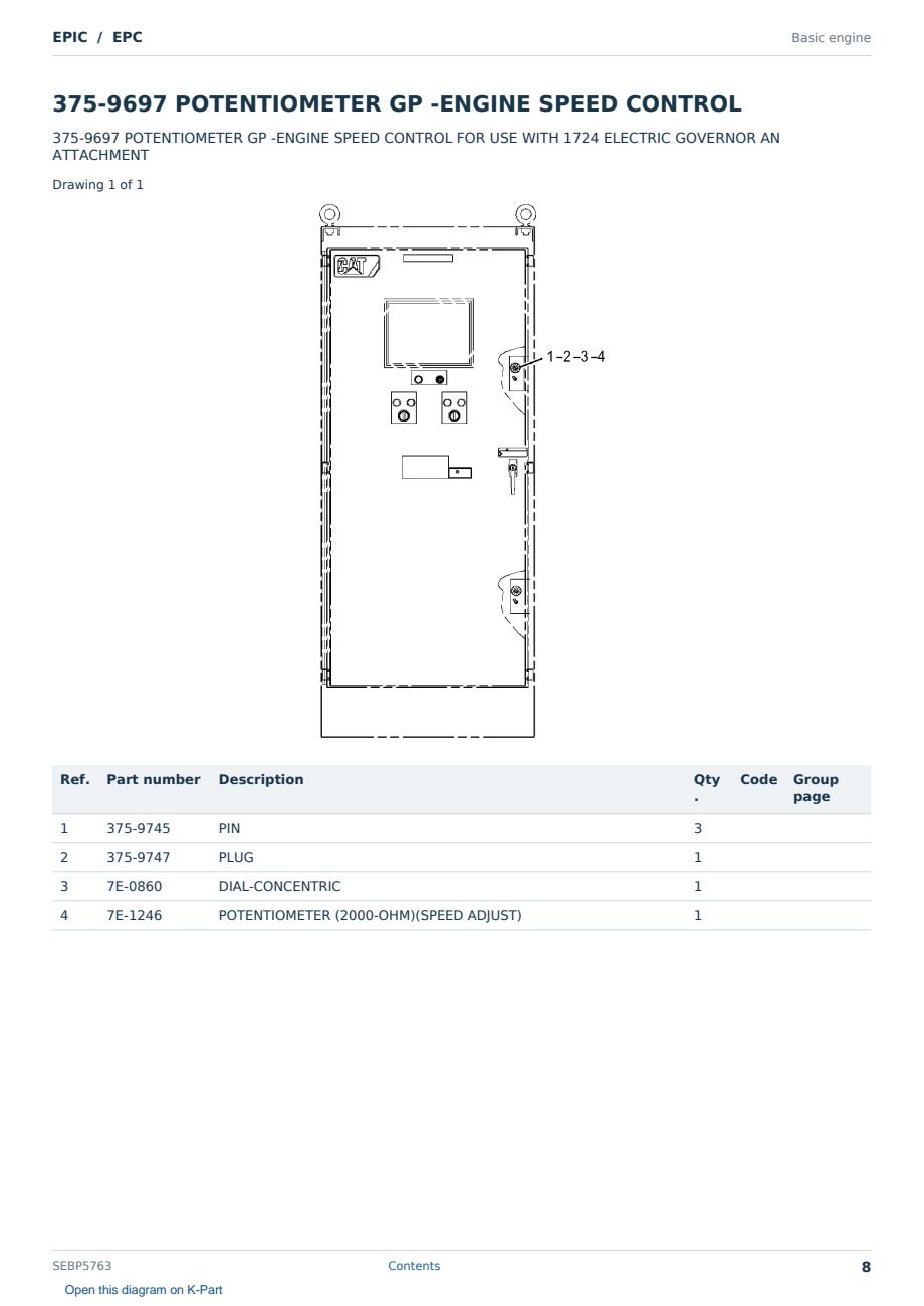 Caterpillar EPIC S/N EPC Partsbook SEBP5763 (English) - sample page 8 of 10 Caterpillar EPIC S/N EPC Partsbook SEBP5763 (English) - sample page 8 of 10