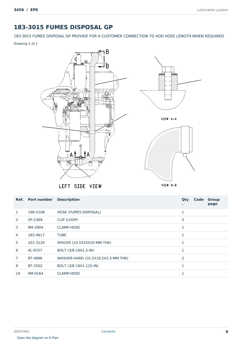 Caterpillar 3456 S/N EPE Partsbook SEBP3482 (English) - sample page 9 of 10 Caterpillar 3456 S/N EPE Partsbook SEBP3482 (English) - sample page 9 of 10