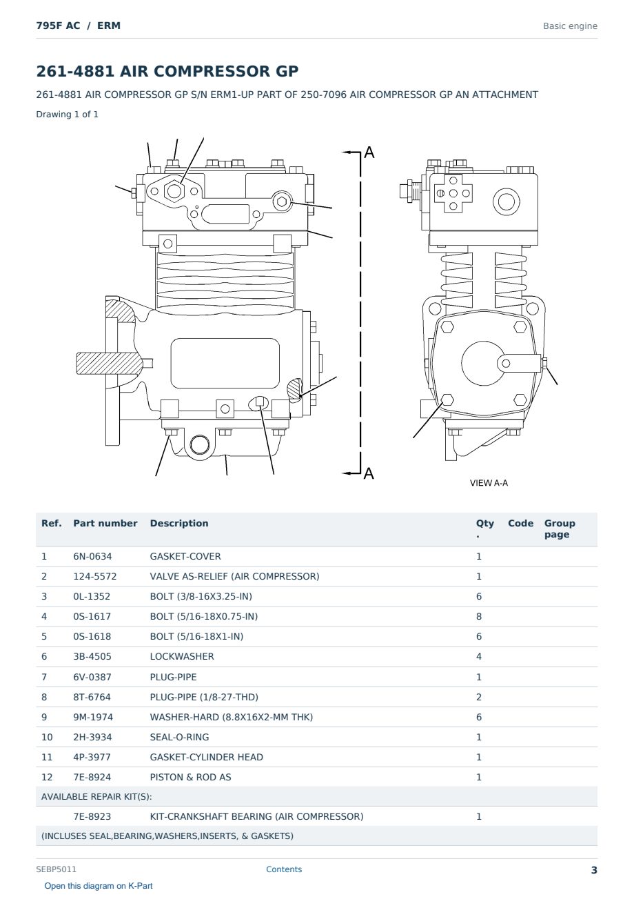 Caterpillar 795F AC S/N ERM Partsbook SEBP5011 (English) - sample page 3 of 10 Caterpillar 795F AC S/N ERM Partsbook SEBP5011 (English) - sample page 3 of 10