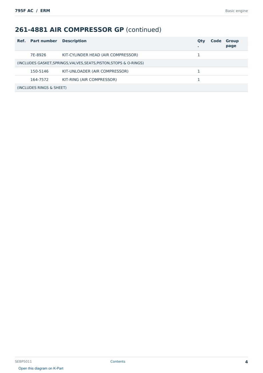 Caterpillar 795F AC S/N ERM Partsbook SEBP5011 (English) - sample page 4 of 10 Caterpillar 795F AC S/N ERM Partsbook SEBP5011 (English) - sample page 4 of 10