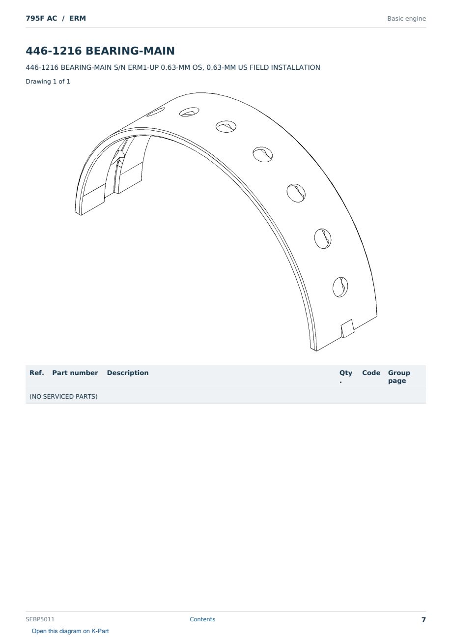 Caterpillar 795F AC S/N ERM Partsbook SEBP5011 (English) - sample page 7 of 10 Caterpillar 795F AC S/N ERM Partsbook SEBP5011 (English) - sample page 7 of 10