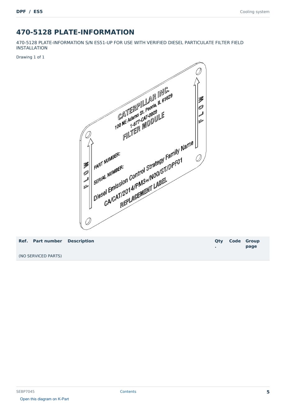 Caterpillar DPF S/N ES5 Partsbook SEBP7045 (English) - sample page 5 of 10 Caterpillar DPF S/N ES5 Partsbook SEBP7045 (English) - sample page 5 of 10