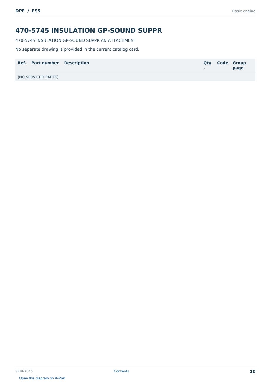 Caterpillar DPF S/N ES5 Partsbook SEBP7045 (English) - sample page 10 of 10 Caterpillar DPF S/N ES5 Partsbook SEBP7045 (English) - sample page 10 of 10