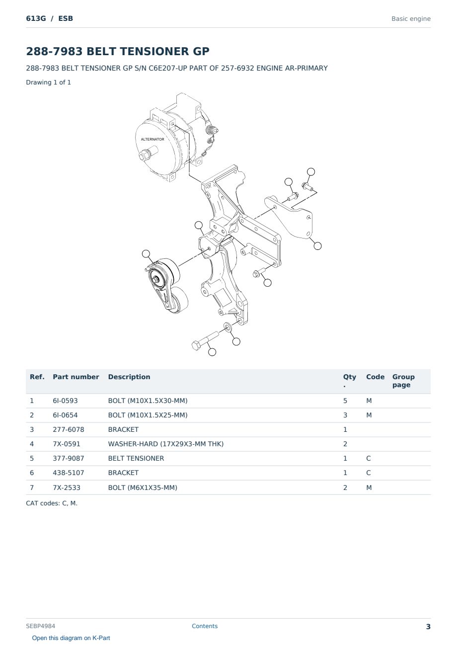 Caterpillar 613G S/N ESB Partsbook SEBP4984 (English) - sample page 3 of 10 Caterpillar 613G S/N ESB Partsbook SEBP4984 (English) - sample page 3 of 10
