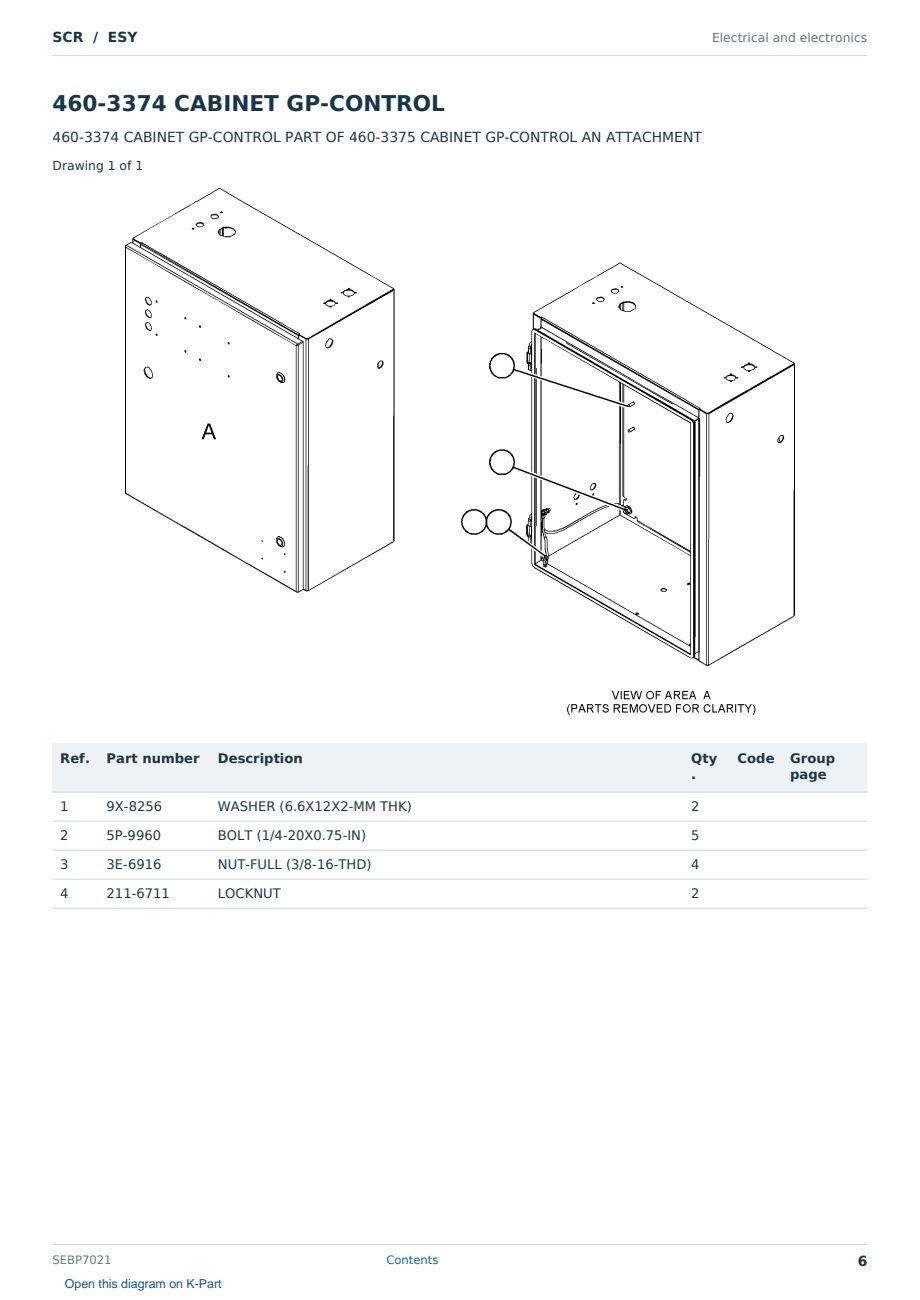 Caterpillar SCR S/N ESY Partsbook SEBP7021 (English) - sample page 6 of 10 Caterpillar SCR S/N ESY Partsbook SEBP7021 (English) - sample page 6 of 10