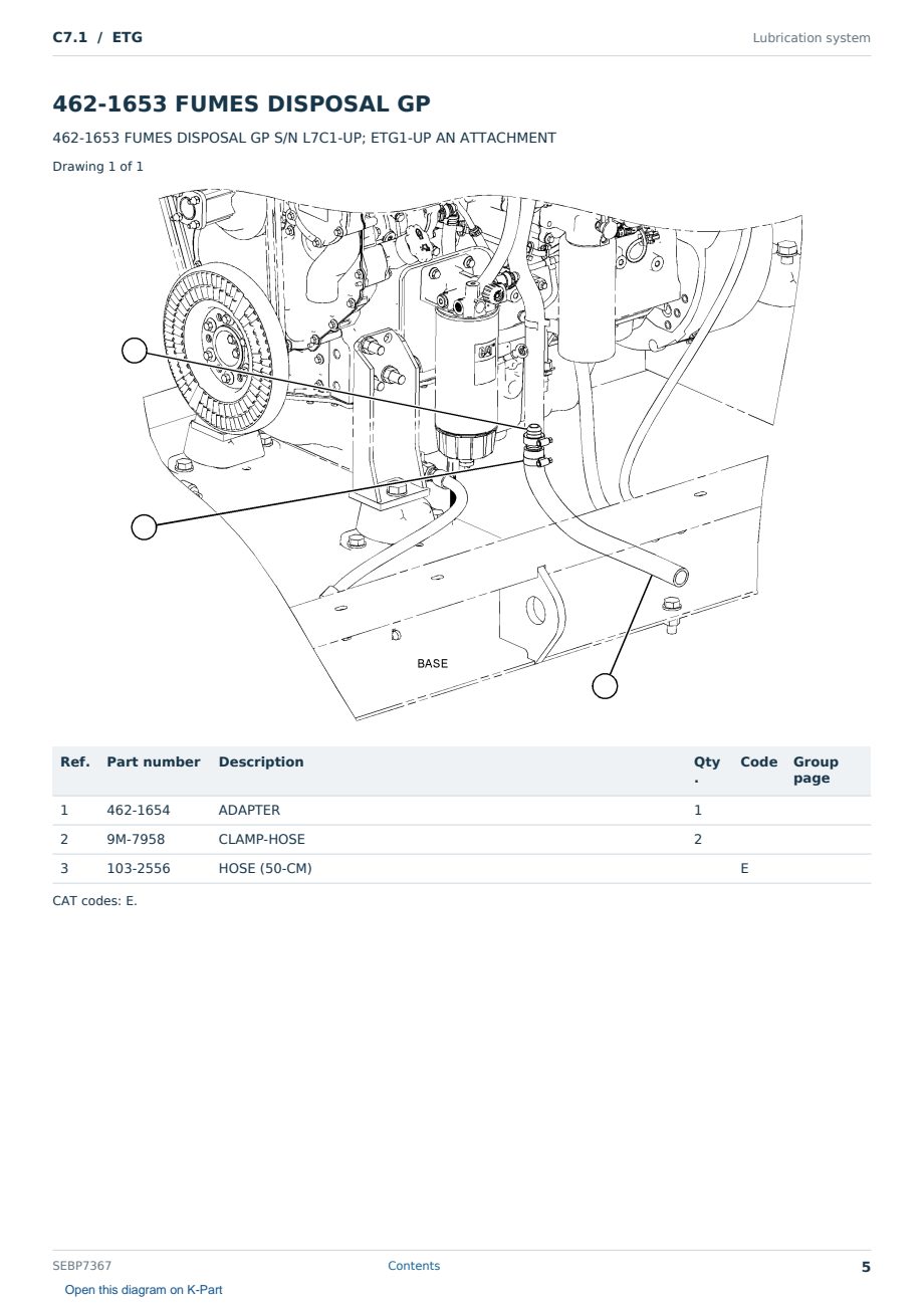 Caterpillar C7.1 S/N ETG Partsbook SEBP7367 (English) - sample page 5 of 10 Caterpillar C7.1 S/N ETG Partsbook SEBP7367 (English) - sample page 5 of 10