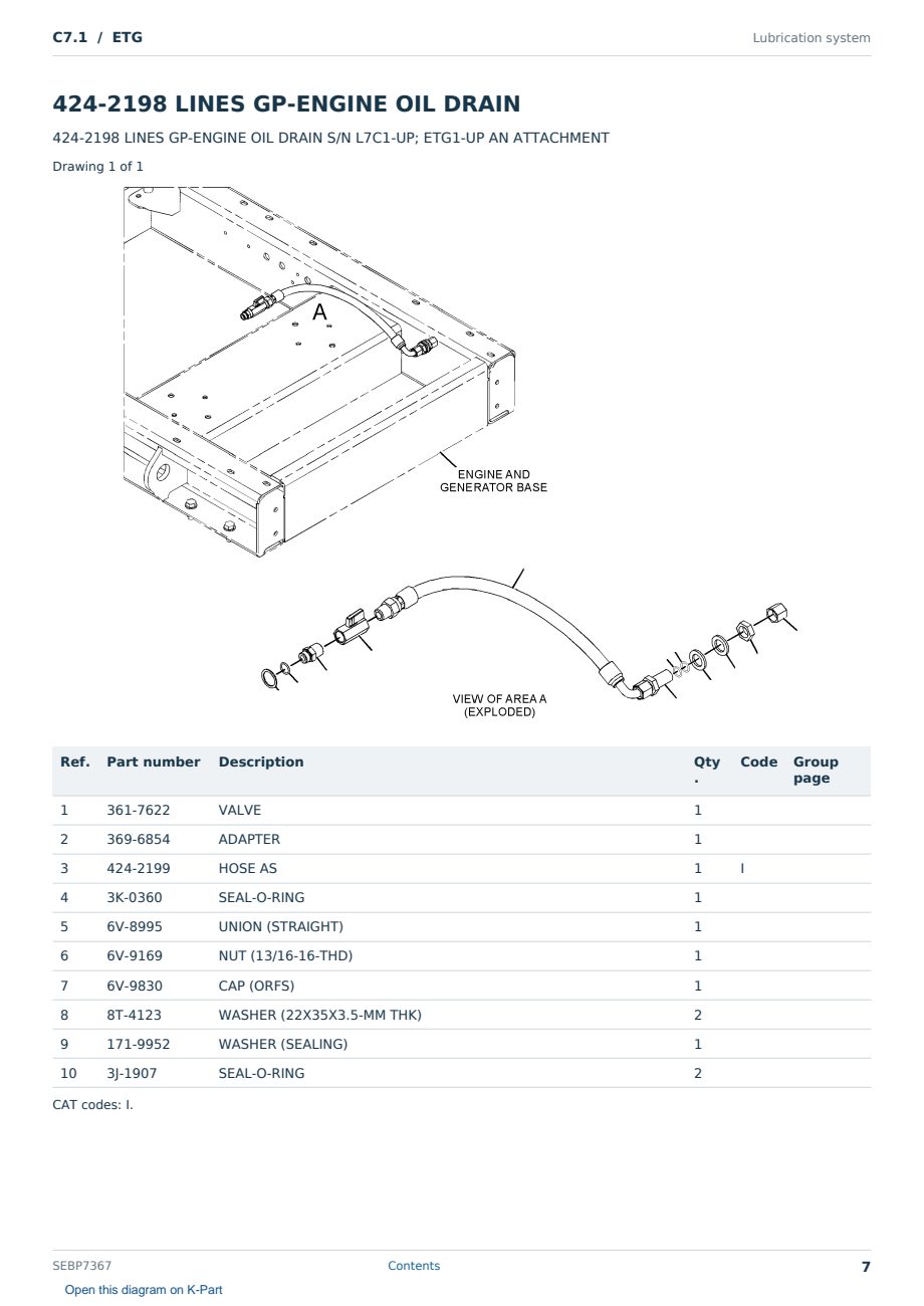 Caterpillar C7.1 S/N ETG Partsbook SEBP7367 (English) - sample page 7 of 10 Caterpillar C7.1 S/N ETG Partsbook SEBP7367 (English) - sample page 7 of 10