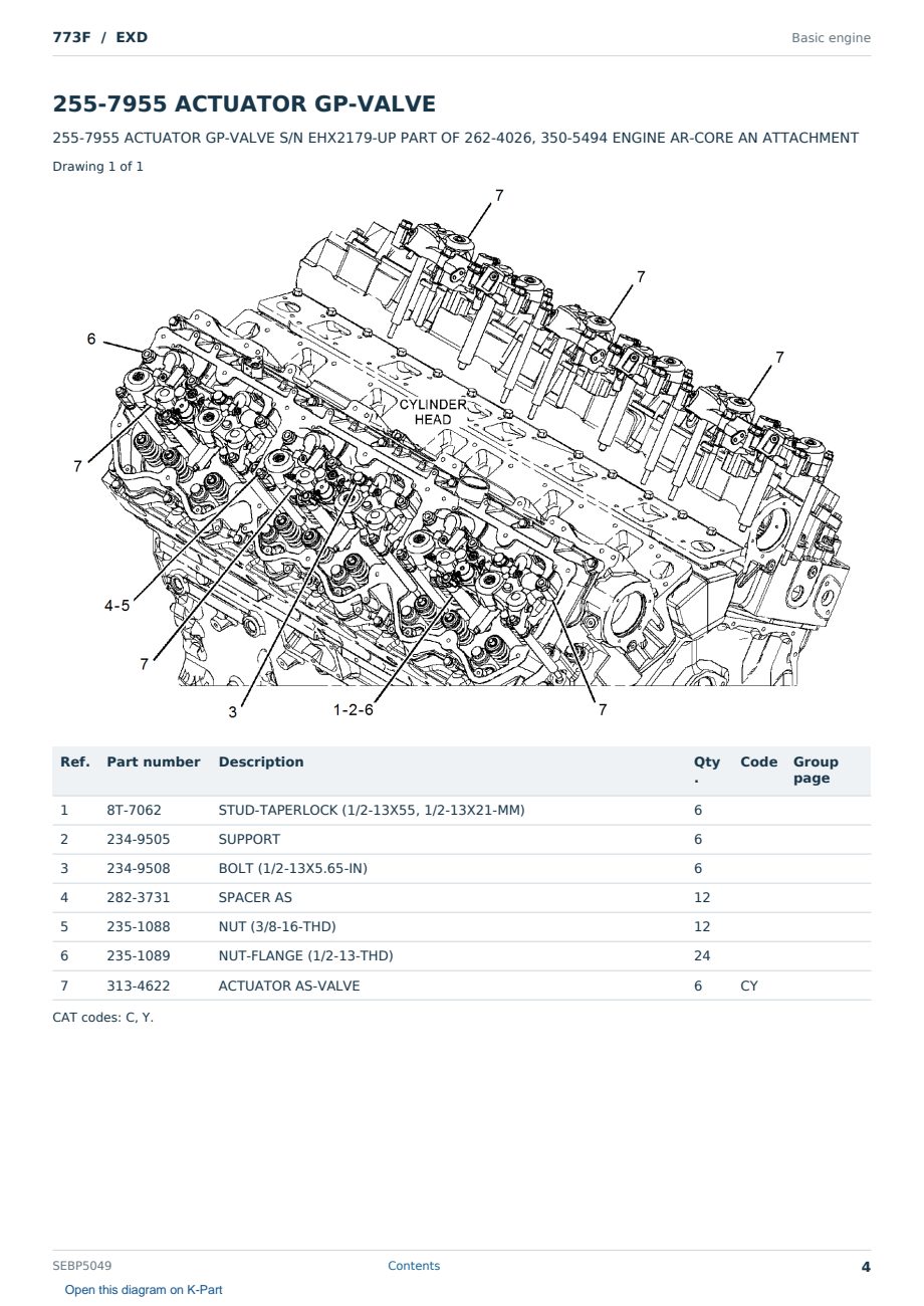 Caterpillar 773F S/N EXD Partsbook SEBP5049 (English) - sample page 4 of 10 Caterpillar 773F S/N EXD Partsbook SEBP5049 (English) - sample page 4 of 10