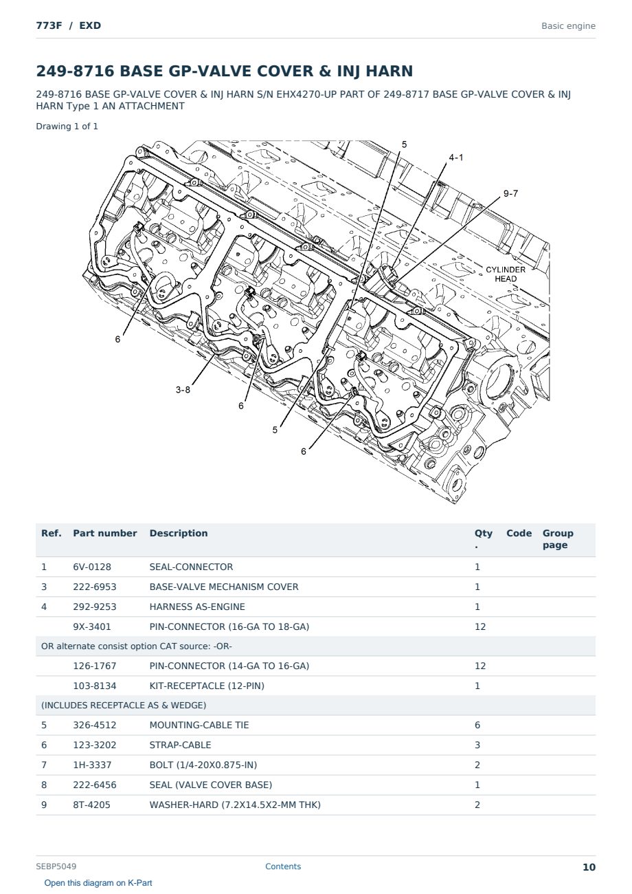 Caterpillar 773F S/N EXD Partsbook SEBP5049 (English) - sample page 10 of 10 Caterpillar 773F S/N EXD Partsbook SEBP5049 (English) - sample page 10 of 10