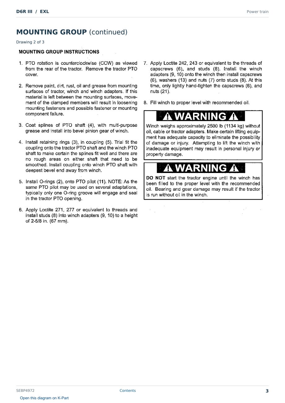 Caterpillar D6R III S/N EXL Partsbook SEBP4972 (English) - sample page 3 of 10 Caterpillar D6R III S/N EXL Partsbook SEBP4972 (English) - sample page 3 of 10
