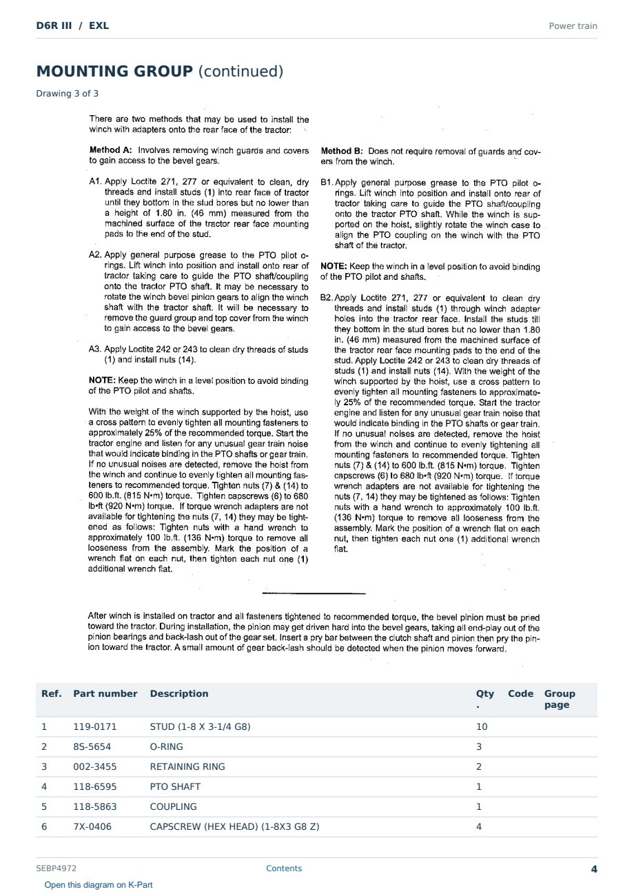 Caterpillar D6R III S/N EXL Partsbook SEBP4972 (English) - sample page 4 of 10 Caterpillar D6R III S/N EXL Partsbook SEBP4972 (English) - sample page 4 of 10