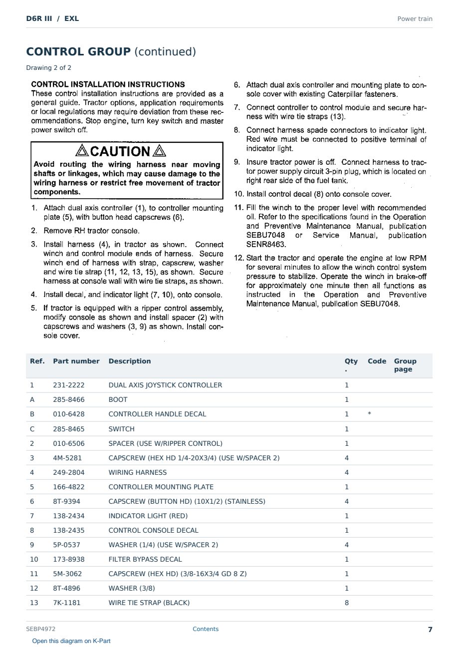 Caterpillar D6R III S/N EXL Partsbook SEBP4972 (English) - sample page 7 of 10 Caterpillar D6R III S/N EXL Partsbook SEBP4972 (English) - sample page 7 of 10