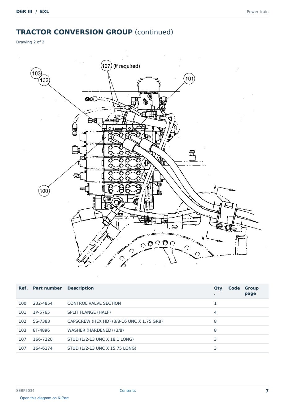 Caterpillar D6R III S/N EXL Partsbook SEBP5034 (English) - sample page 7 of 10 Caterpillar D6R III S/N EXL Partsbook SEBP5034 (English) - sample page 7 of 10