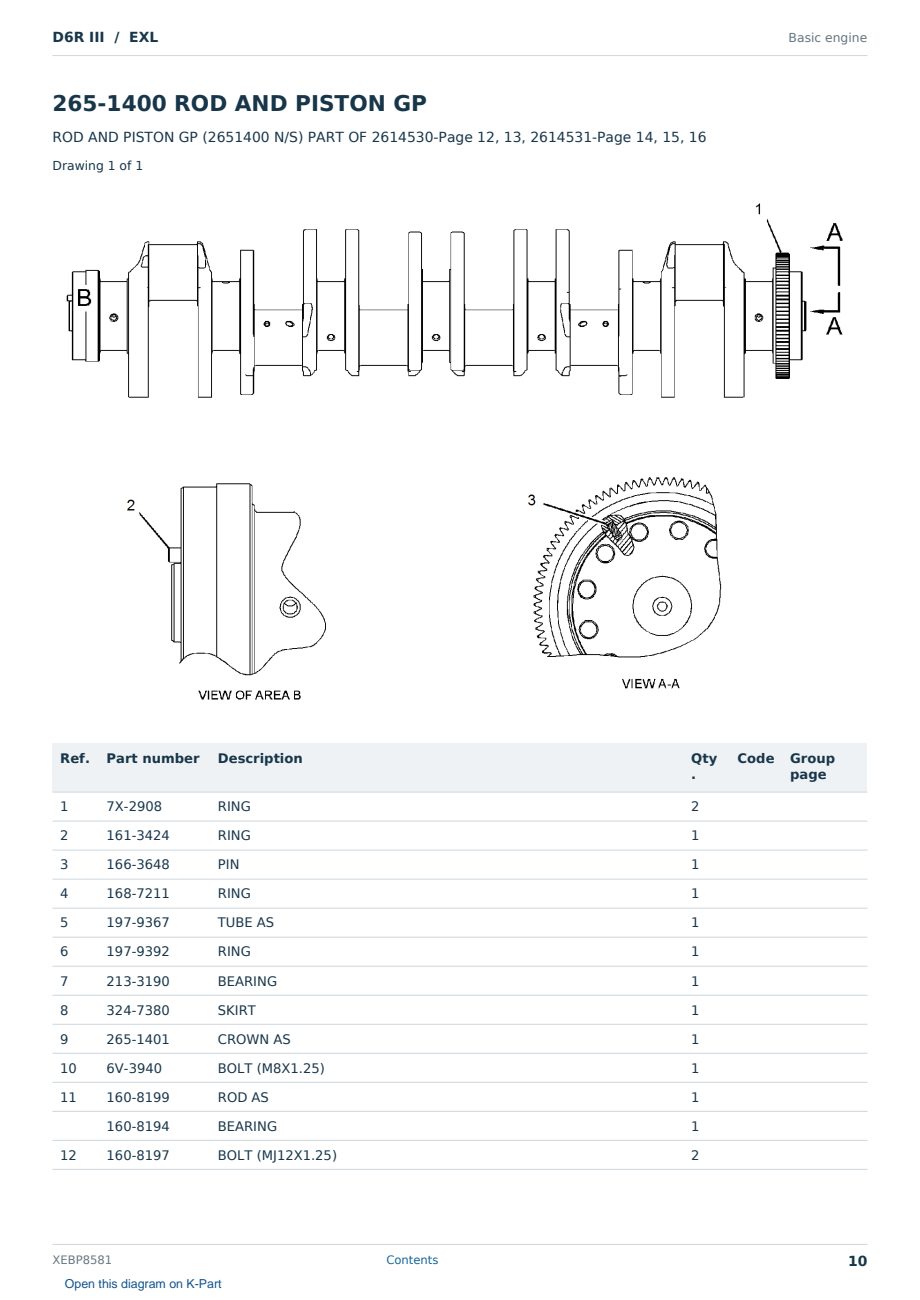 Caterpillar D6R III S/N EXL Partsbook XEBP8581 (English) - sample page 10 of 10 Caterpillar D6R III S/N EXL Partsbook XEBP8581 (English) - sample page 10 of 10