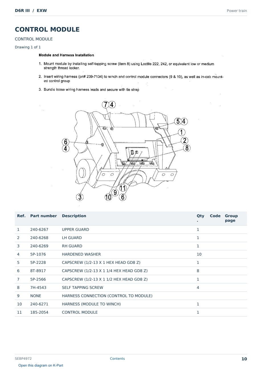 Caterpillar D6R III S/N EXW Partsbook SEBP4972 (English) - sample page 10 of 10 Caterpillar D6R III S/N EXW Partsbook SEBP4972 (English) - sample page 10 of 10