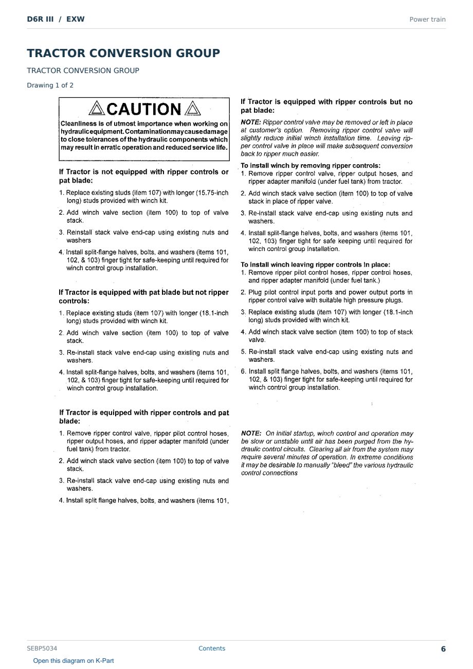 Caterpillar D6R III S/N EXW Partsbook SEBP5034 (English) - sample page 6 of 10 Caterpillar D6R III S/N EXW Partsbook SEBP5034 (English) - sample page 6 of 10