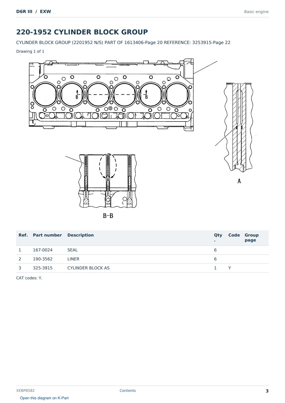 Caterpillar D6R III S/N EXW Partsbook XEBP8582 (English) - sample page 3 of 10 Caterpillar D6R III S/N EXW Partsbook XEBP8582 (English) - sample page 3 of 10