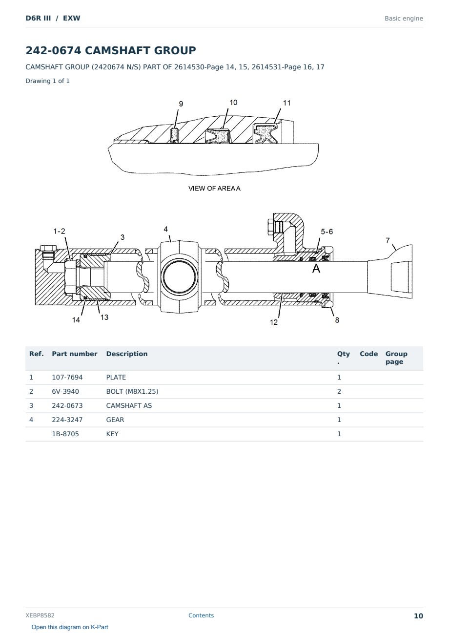 Caterpillar D6R III S/N EXW Partsbook XEBP8582 (English) - sample page 10 of 10 Caterpillar D6R III S/N EXW Partsbook XEBP8582 (English) - sample page 10 of 10