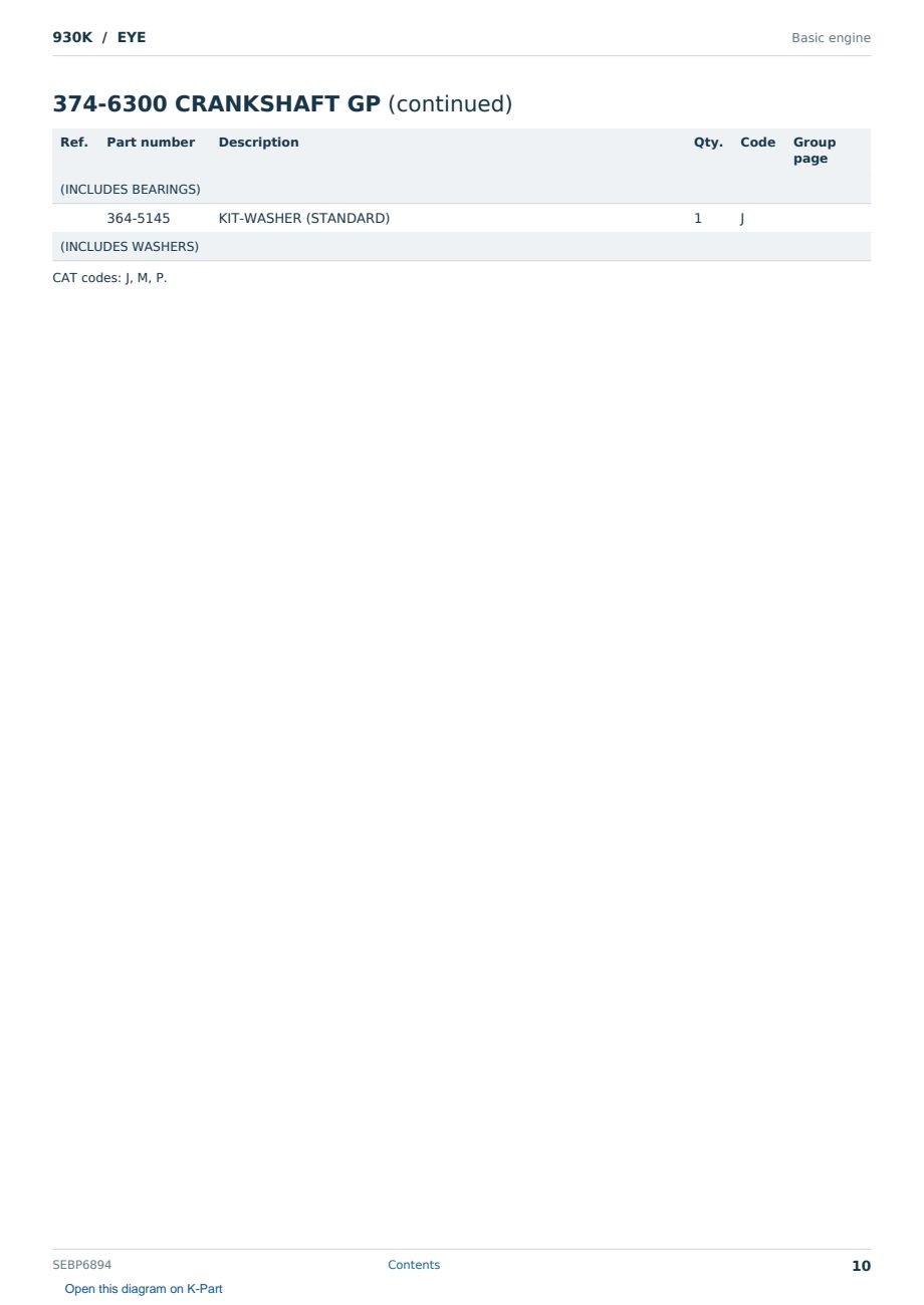 Caterpillar 930K S/N EYE Partsbook SEBP6894 (English) - sample page 10 of 10 Caterpillar 930K S/N EYE Partsbook SEBP6894 (English) - sample page 10 of 10