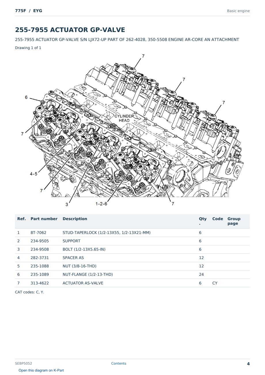 Caterpillar 775F S/N EYG Partsbook SEBP5052 (English) - sample page 4 of 10 Caterpillar 775F S/N EYG Partsbook SEBP5052 (English) - sample page 4 of 10