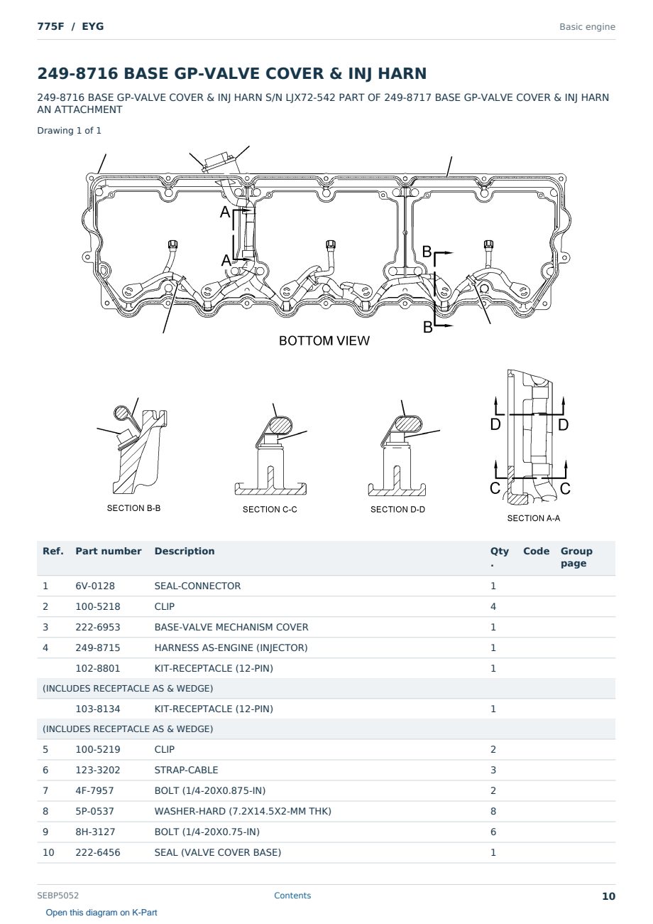Caterpillar 775F S/N EYG Partsbook SEBP5052 (English) - sample page 10 of 10 Caterpillar 775F S/N EYG Partsbook SEBP5052 (English) - sample page 10 of 10